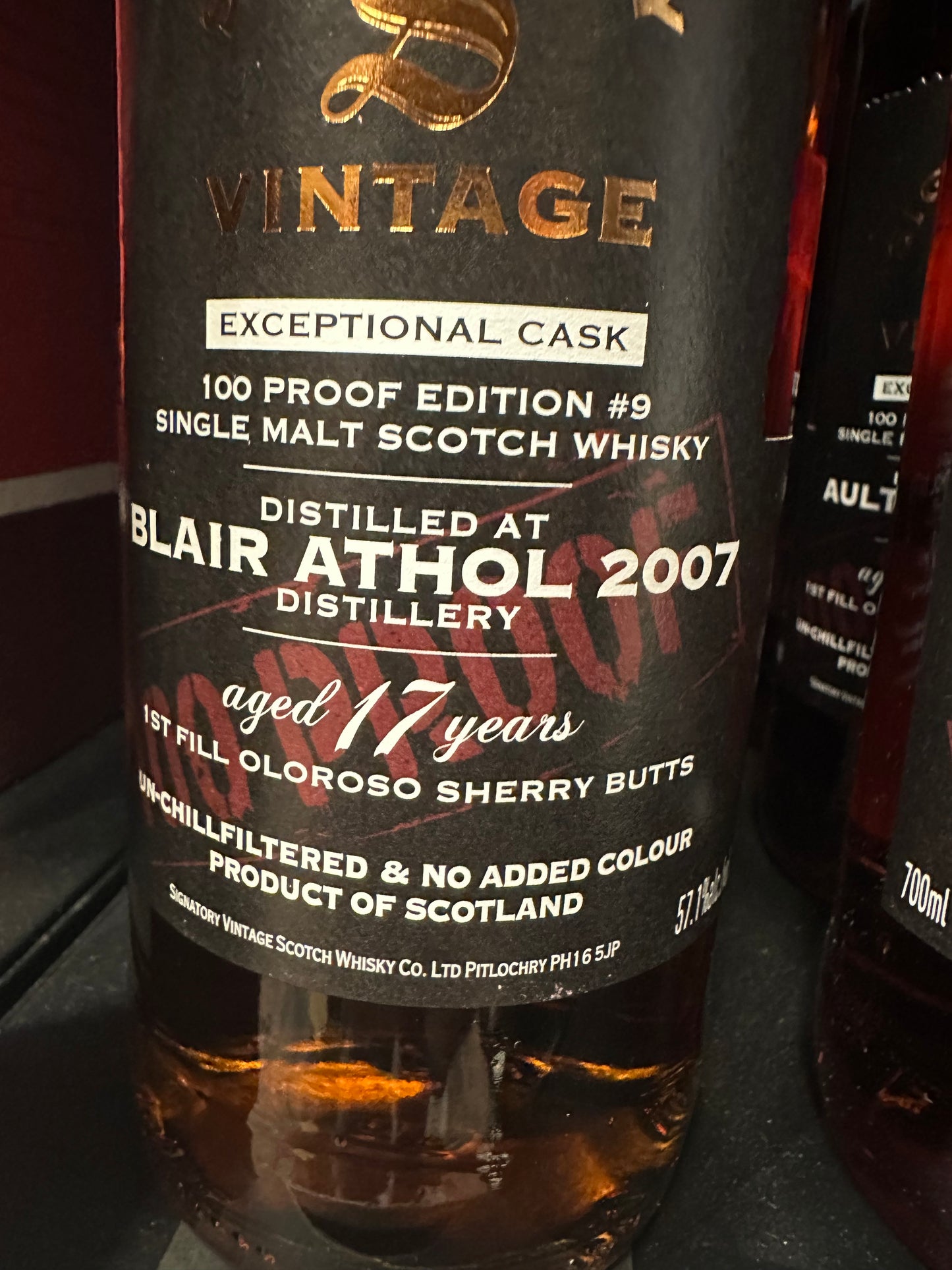 Signatory 100 proof Blair Athol 2007, 17 års 57.1%