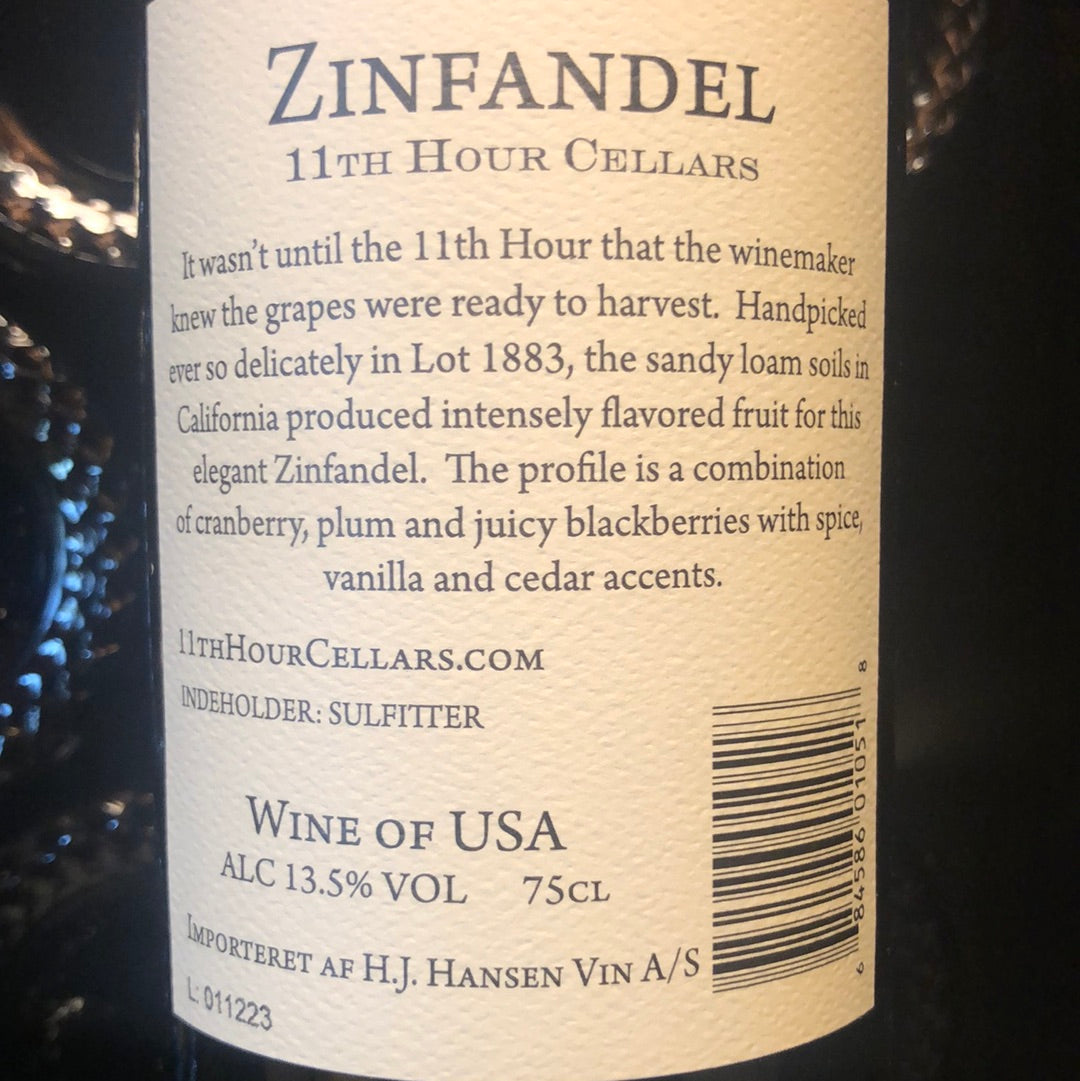 11th Hour Zinfandel, NV
11th Hour Cellars