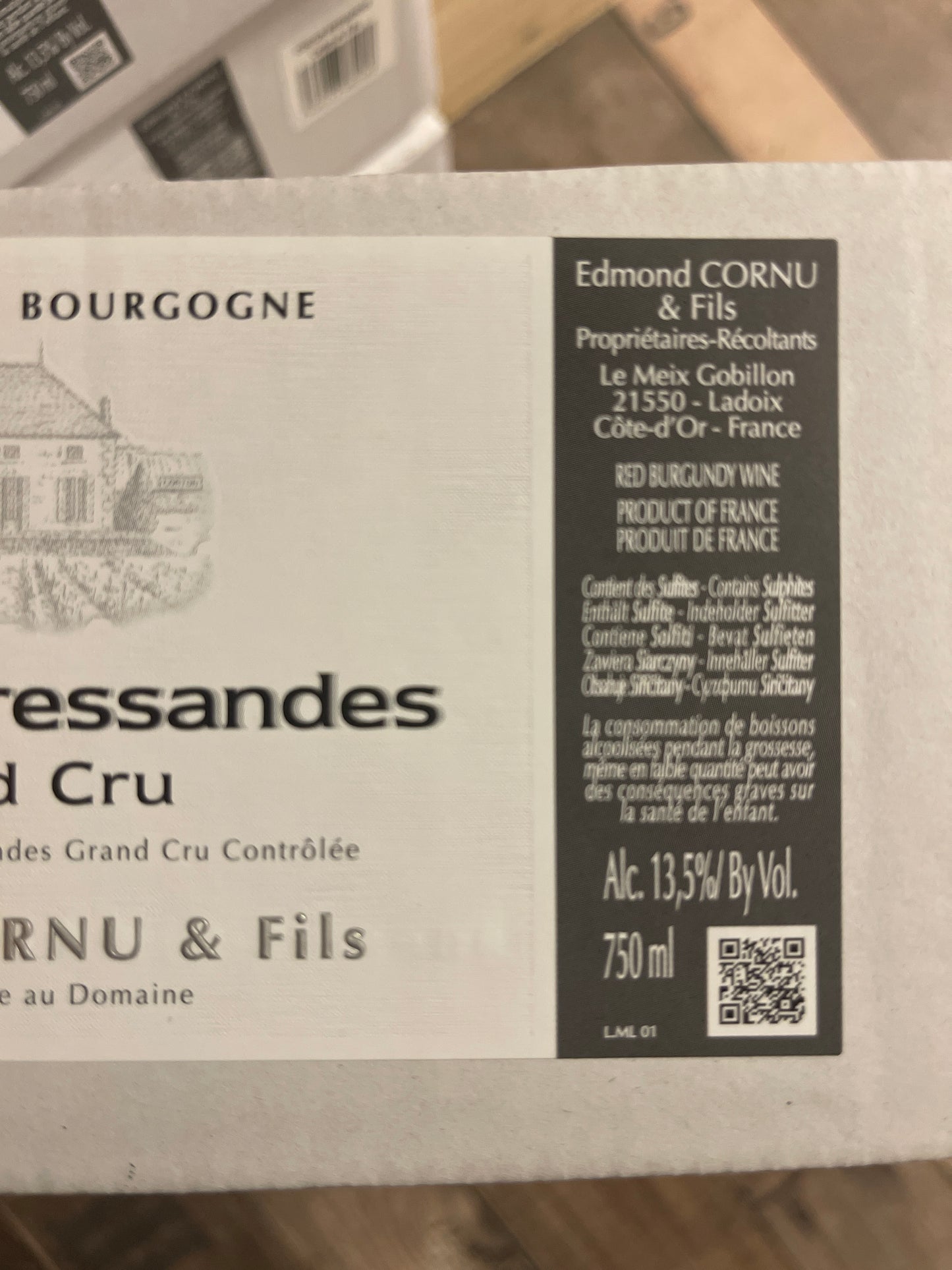 Edmond Cornu & fils Corton Bredsandes Grand Cru 2022
