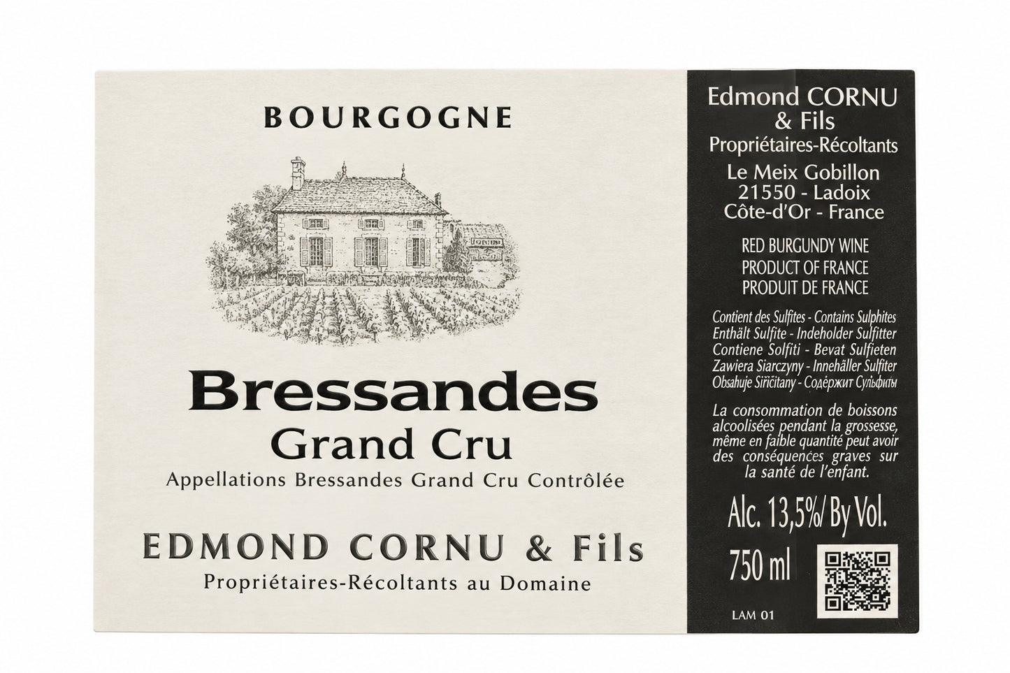 Edmond Cornu & fils Corton Bredsandes Grand Cru 2022