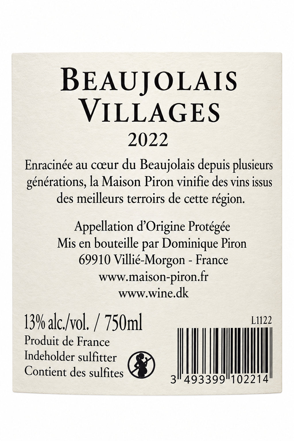 2022 Beaujolais-VillagesMaison Piron Rødvin - Gamay - 75 cl - 13,50%