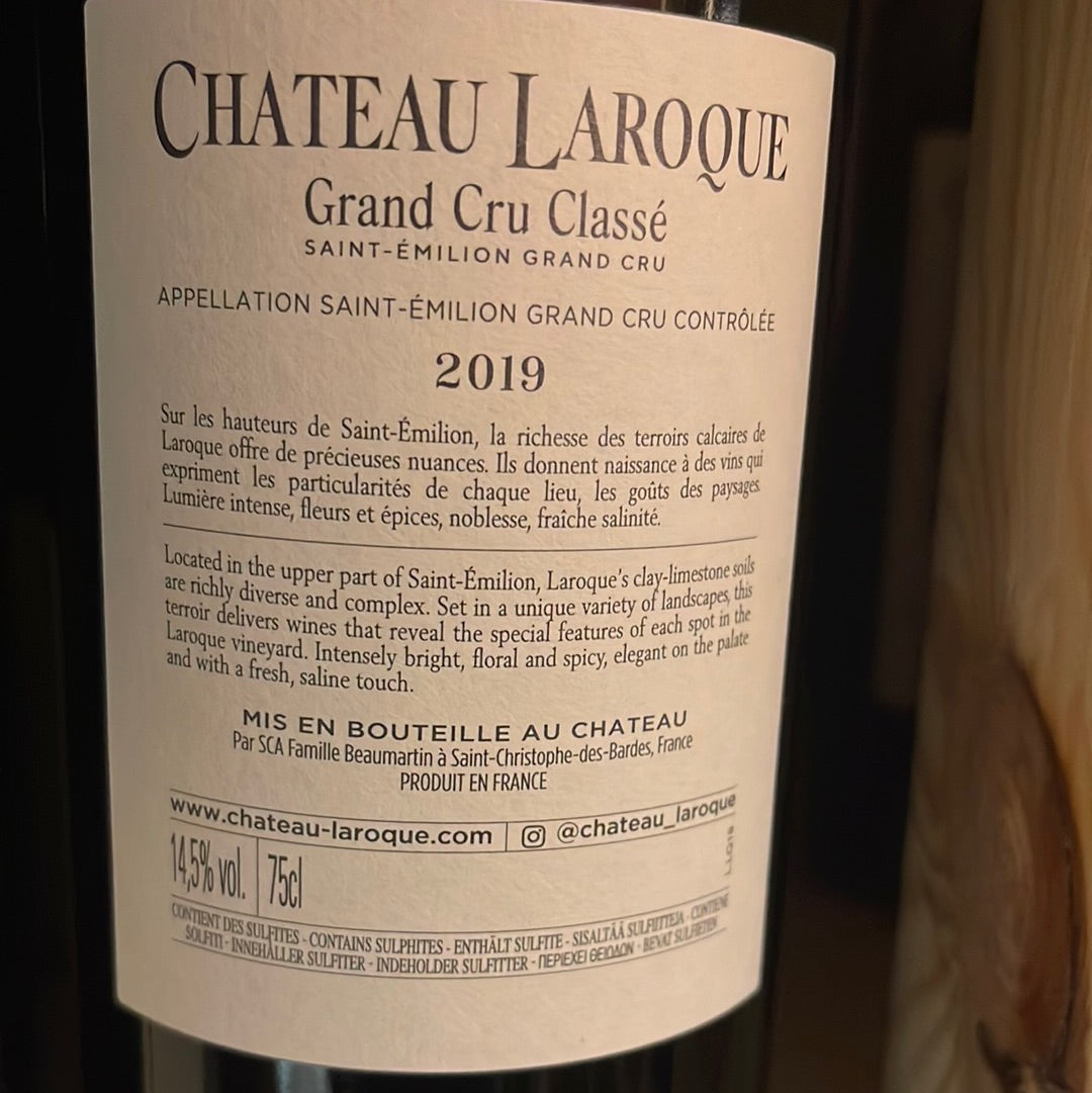 Chateau Laroque grand cru Classe 2019 Saint emillion
