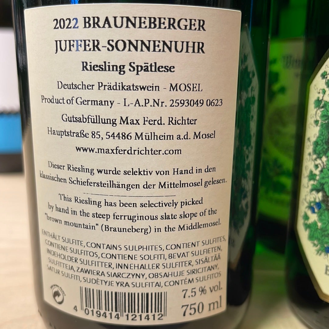2022 Riesling, Spätlese, Brauneberger Juffer Sonnenuhr
Weingut Max Ferd. Richter