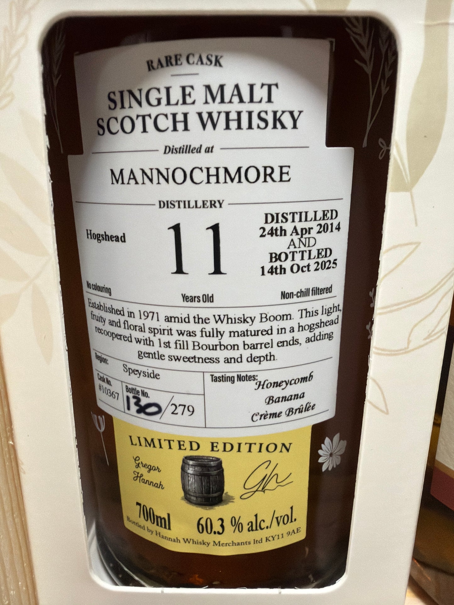 Lady of the Glen Mannochmore 11års 60,3% 279 flasker lavet