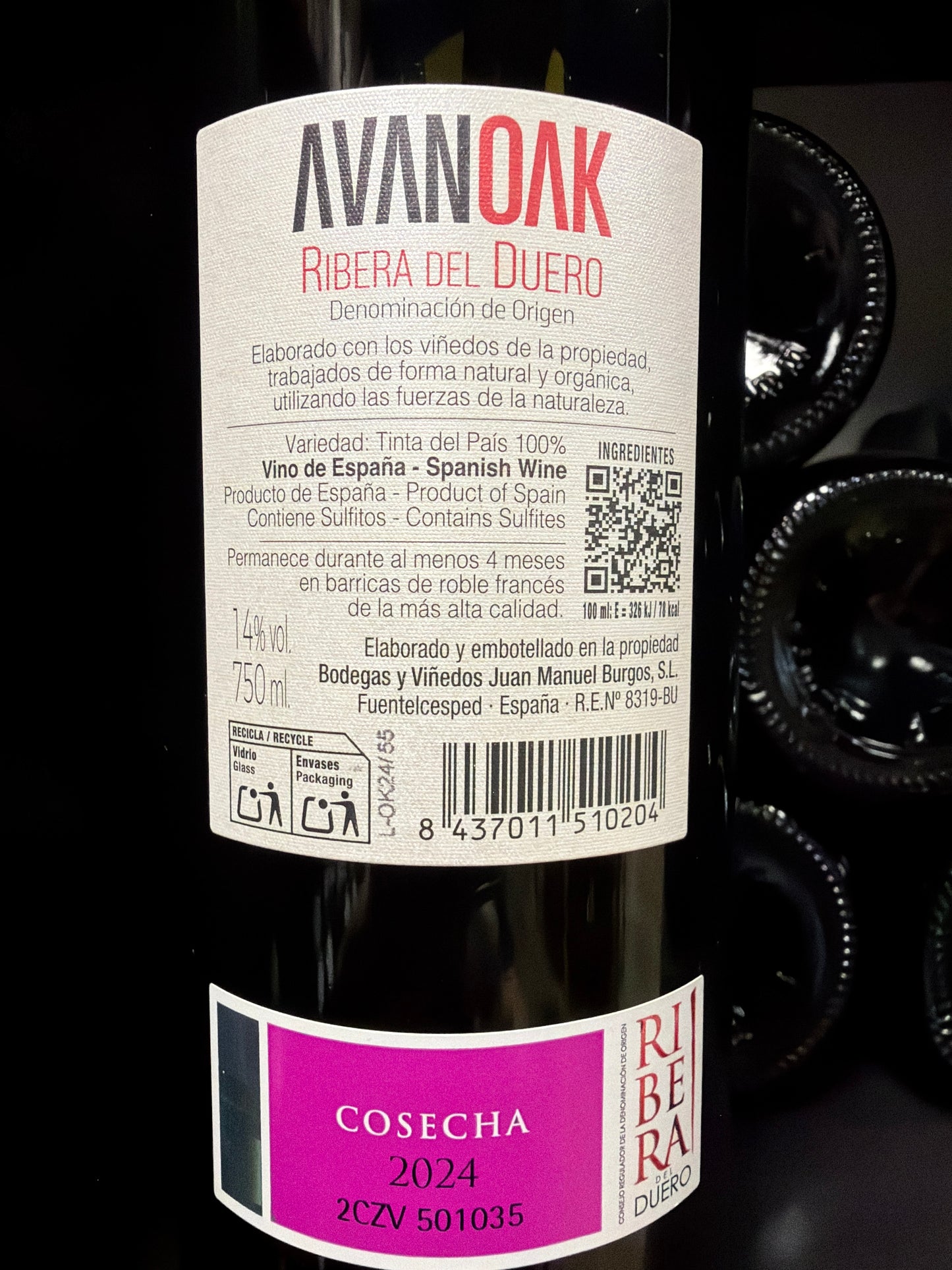 Avan Oak Ribera Del Duero 2024 Roble