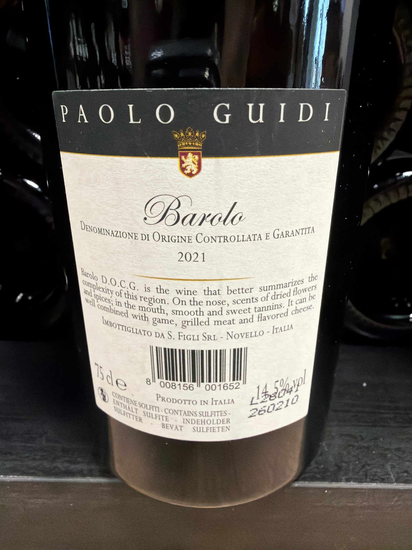 2021 Barolo, D.O.C.G., Paolo Guidi