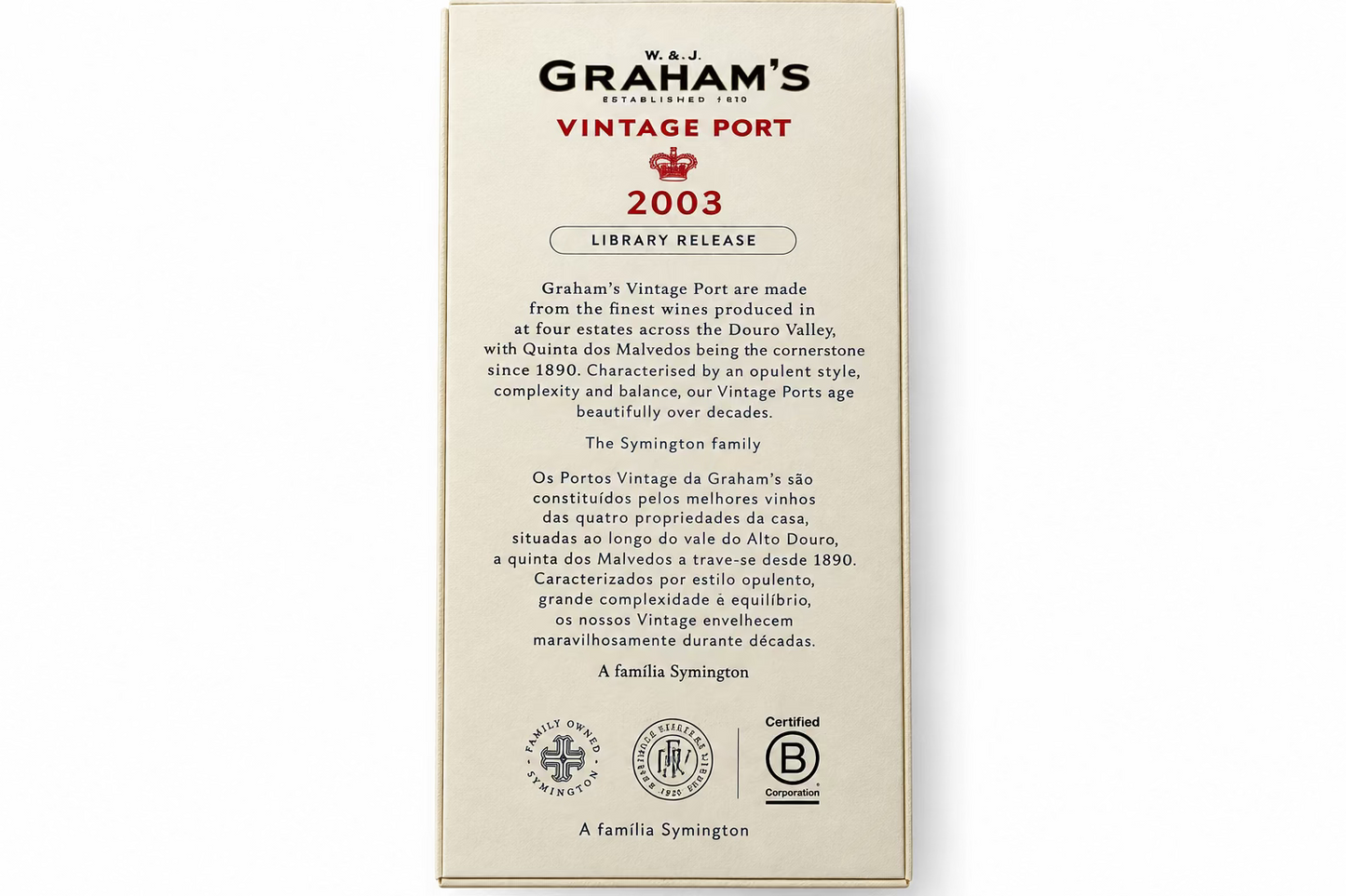 Grahams Vintage Port 2003 Library Release