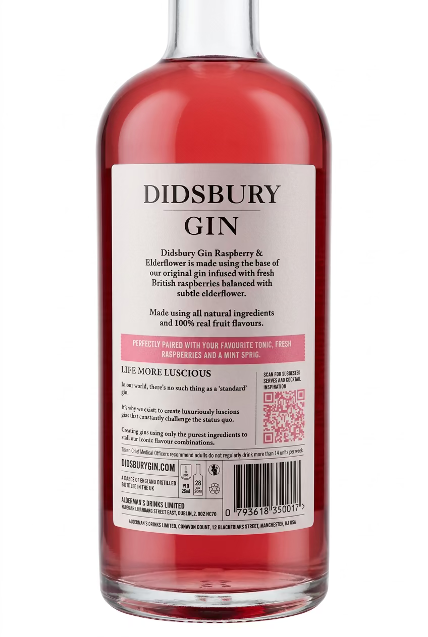 Didsbury Rasberry & Elderflower Gin