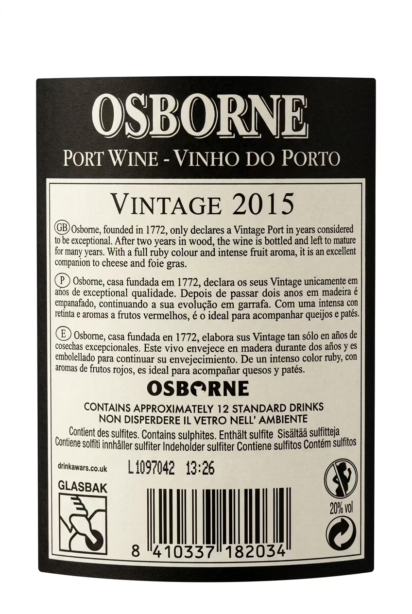 Osborne Vintage 2015 Portvin