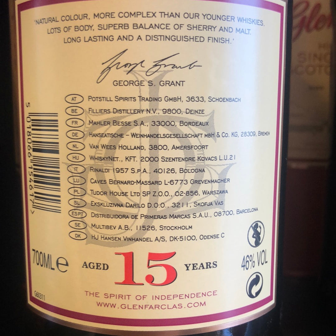 Glenfarclas 15 års 46%