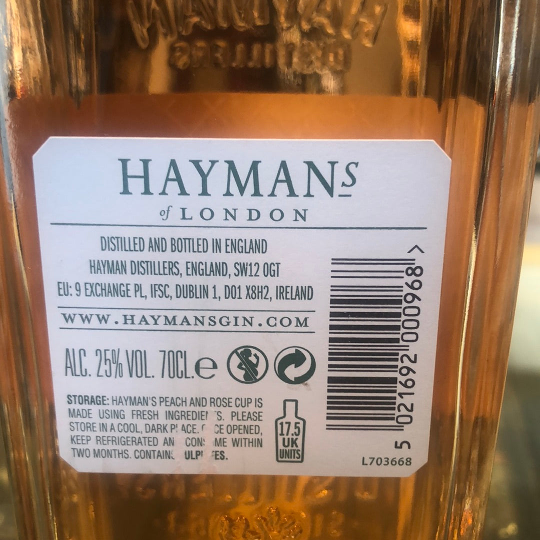 Hayman’s peach & Rose