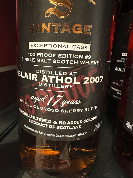 Signatory 100 proof Blair Athol 2007, 17 års 57.1%