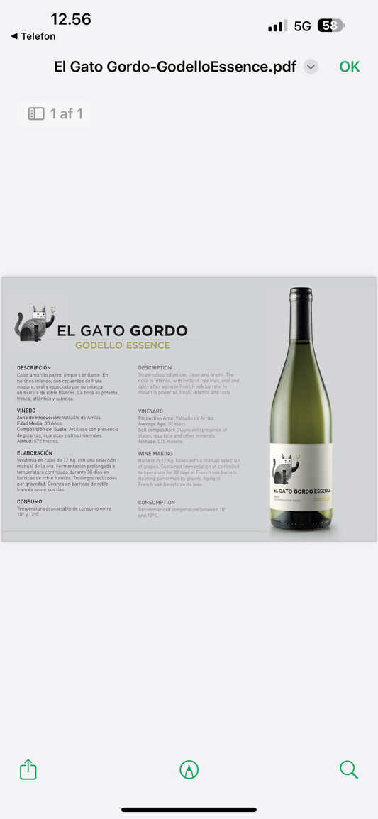 El Gato Gordo Essence 2023 Godello