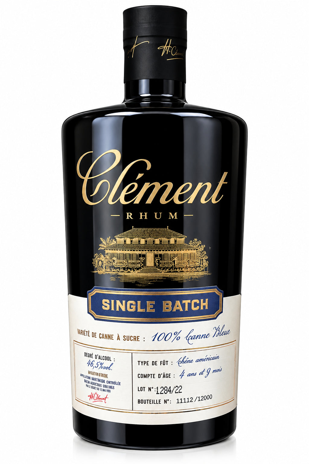 Clement Rhum Vieux Single Batch 100% Canne Bleue 50cl 46,5%
