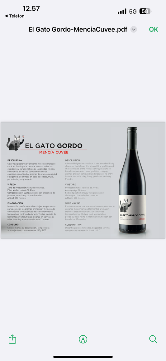 El Gato Gordo Cuvee Mencia 2021 Bierzo