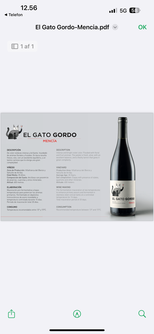 El Gato Gordo Mencia 2023 Bierzo