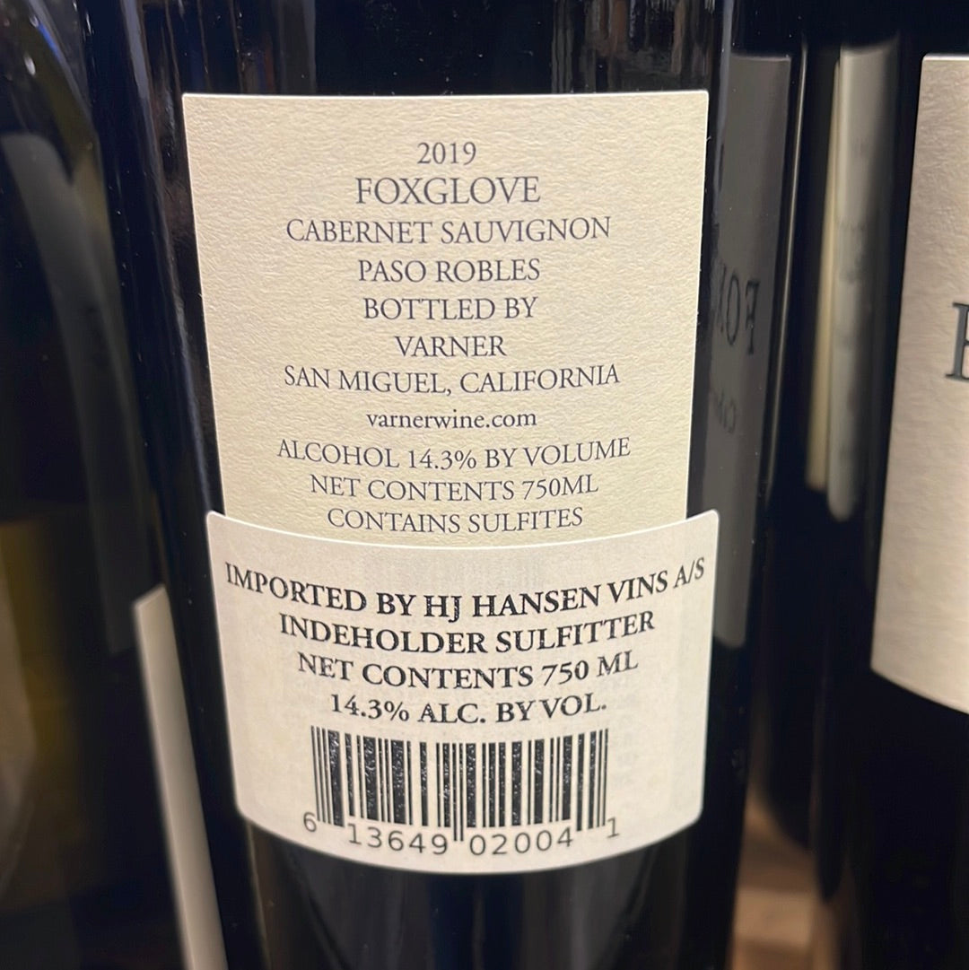 2019 Foxglove Cabernet Sauvignon
Varner Wines