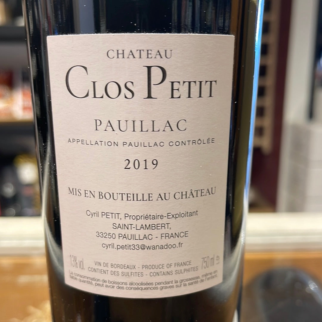 Chateau Clos Petit Pauillac 2019