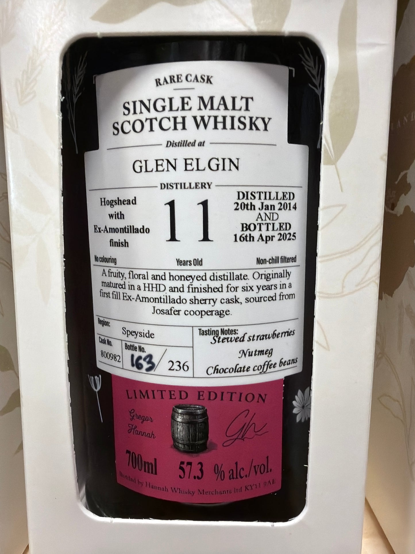 Lady of the Glen  Glen Elgin 11 års 57,3% 236 flasker lavet