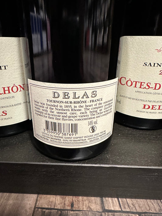 Delas " saint - esprit " cotes du rhone 2022