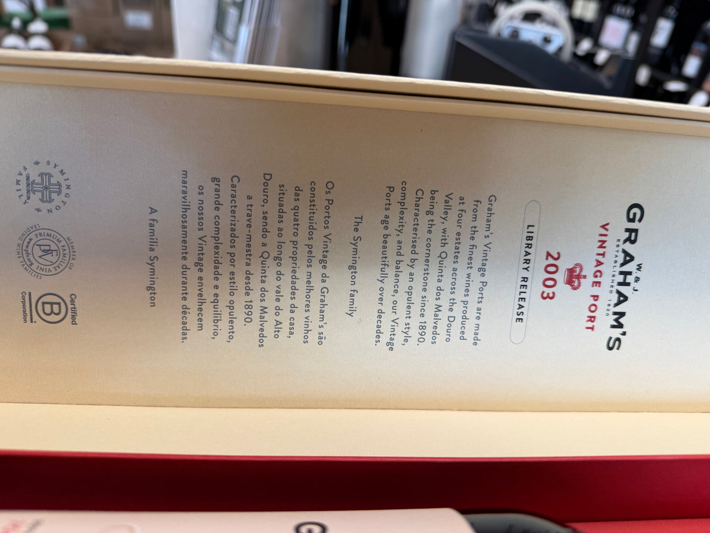Grahams Vintage Port 2003 Library Release
