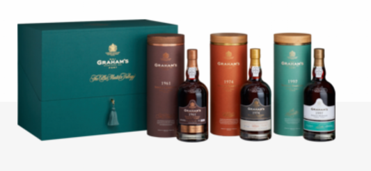 Grahams Single Harvest The Cellar Master Trilogy Presentation Box, 225 cl årgange i kassen 1961+1974+1997