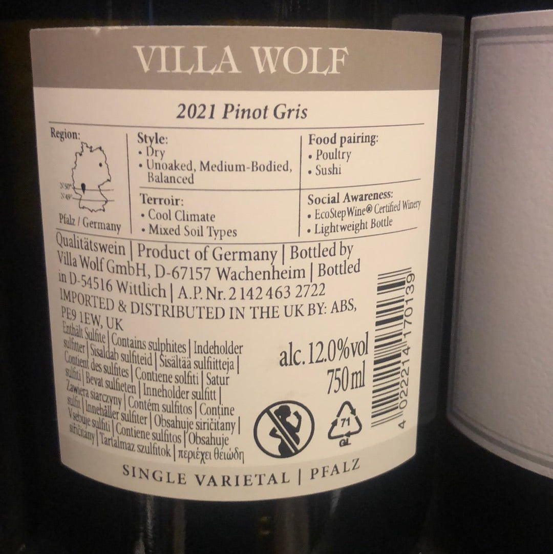 2021 Villa Wolf Pinot Gris Villa Wolf Hvidvin - Pinot Gris - 75 cl - 12,50 %
