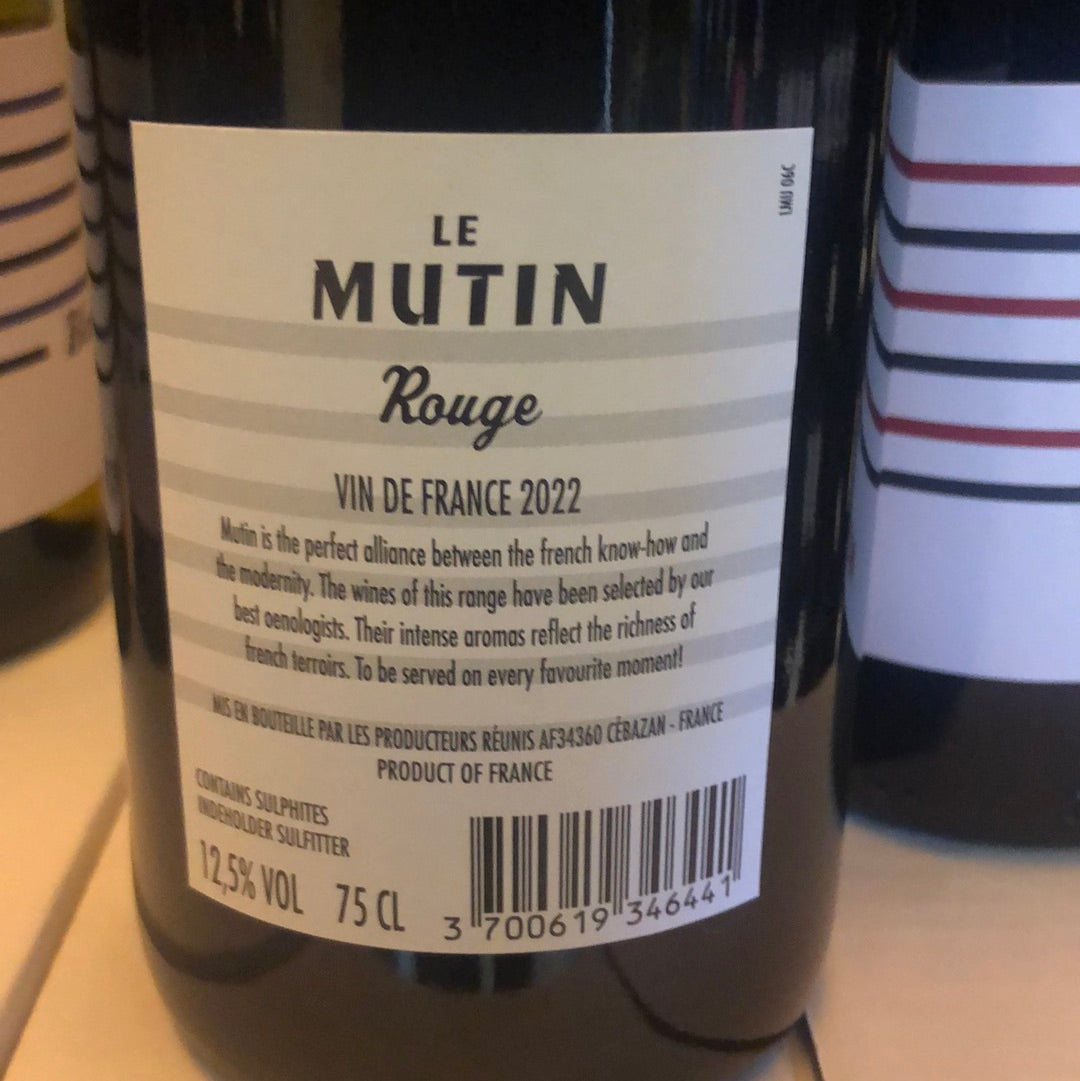 2022 Le MUTIN Rouge Grenache-Carignan LGI Wines Rødvin - Grenache - 75 cl - 12,50 %